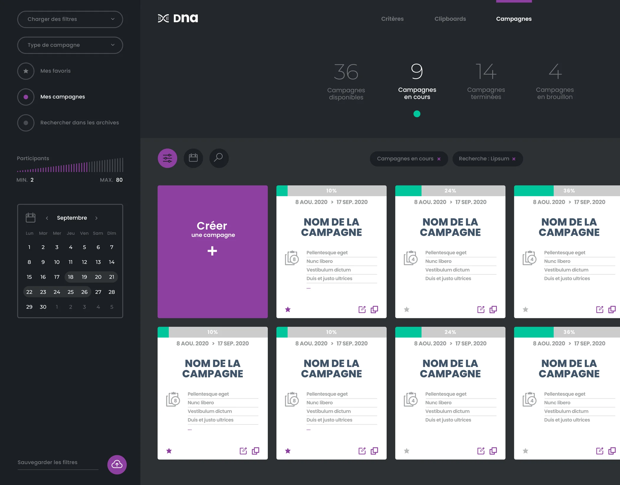 UI/UX designer — Projet : DNA