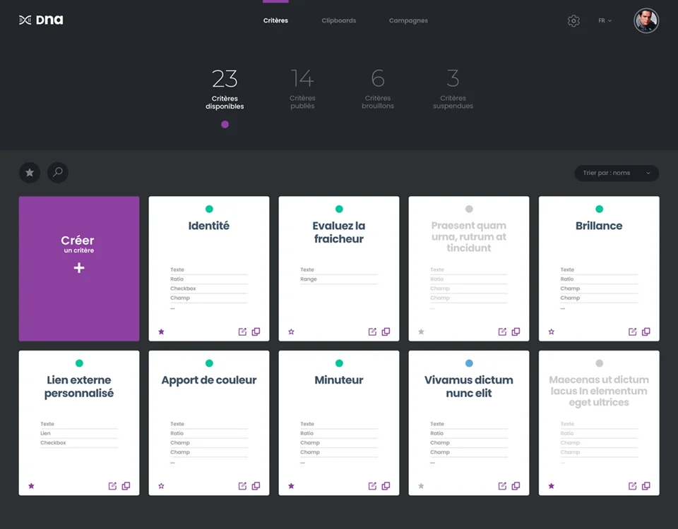 UI/UX designer — Projet DNA